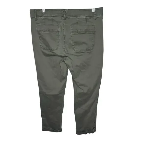 Democracy Absolution Cargo Pants Size 12 Olive Green Utility Stretch Casual - Picture 2 of 10